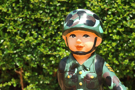 A soldier statue in the parkの写真素材