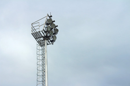 Outdoor lamps spotlight with blue sky.の写真素材