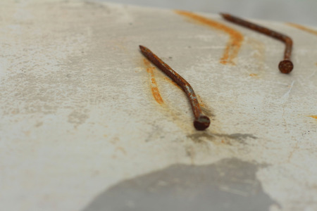 Nails used on the floor.の写真素材