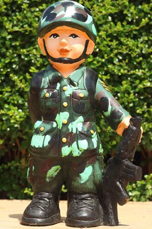 A soldier statue in the parkの写真素材