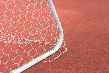 a soccer door at the International Arenaの写真素材