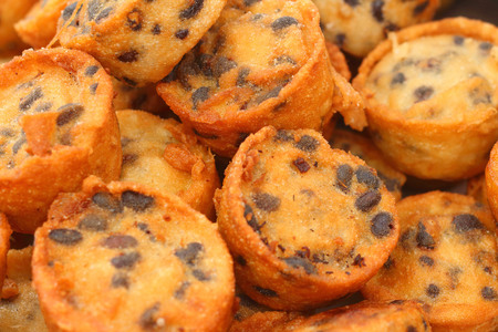 Thailand dessert, Mix flour, coconut and then fried.の写真素材