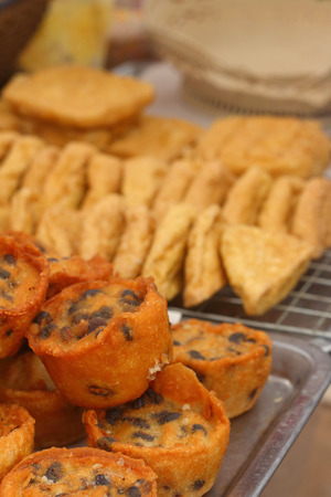 Thailand dessert, Mix flour, coconut and then fried.の写真素材