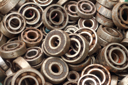 A set of real used stainless spannersの写真素材