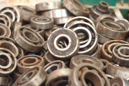 A set of real used stainless spannersの写真素材