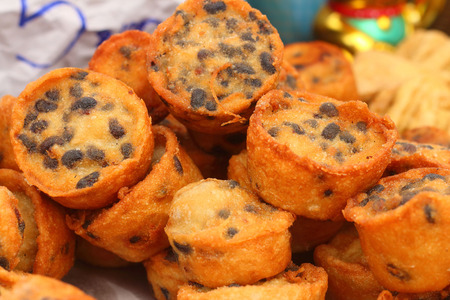Thailand dessert, Mix flour, coconut and then fried.の写真素材
