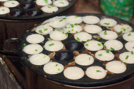 Coconut milk mix sugar and flour. - Kind of Thai sweetmeatの写真素材