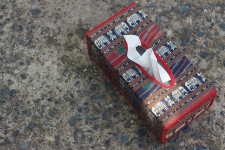 Tissue box Elephant is the symbol of Thailand.の写真素材