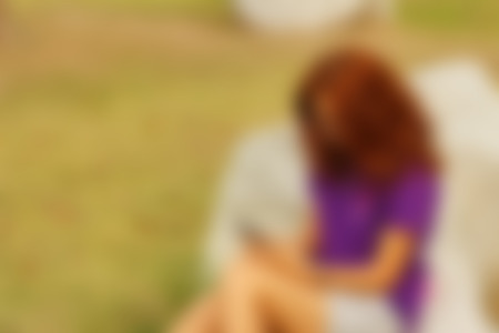 blurred of women  is using a phoneの写真素材