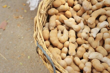 fruit tamarind on a table in the market