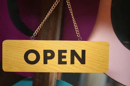 open signboard on a door at the park