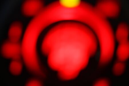 Blurred of car in city at nightの写真素材