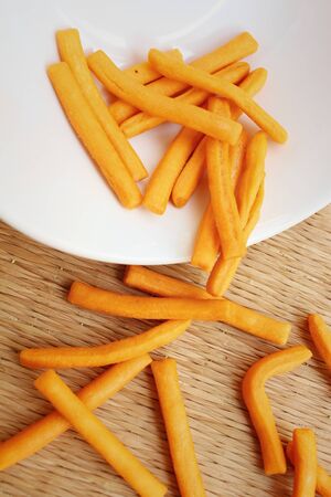bread sticks on background of brown wood.の写真素材