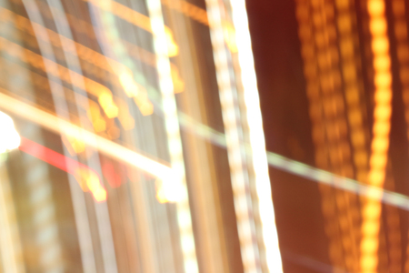 Blurred of car in city at nightの写真素材