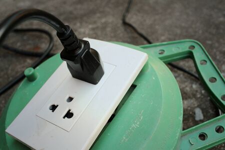 The plug is plugged into the power lines to bring electricity