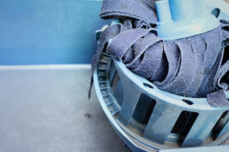 Blue bucket with cleaning mop for cleaning