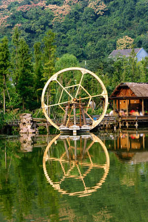 Wooden waterwheelのeditorial素材