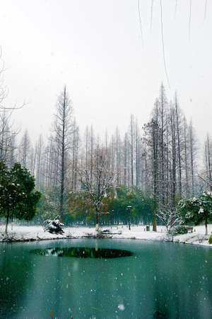 Snow Lakeの写真素材