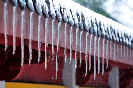 rain water become ice stickの写真素材