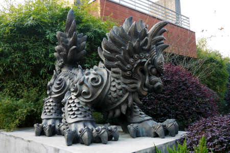 Bronze sculpture of qilinのeditorial素材