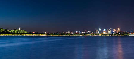 Night landscape of Hangzhouの写真素材