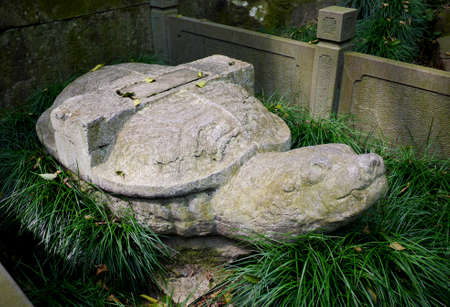 Hangzhou turtle sculptureの写真素材