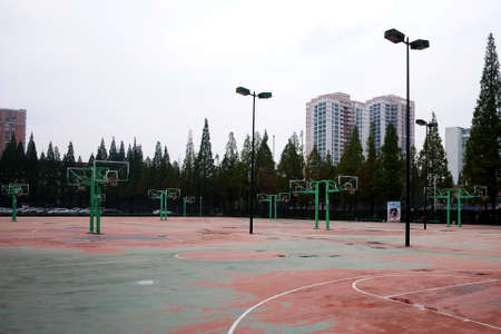 The school basketball courtのeditorial素材