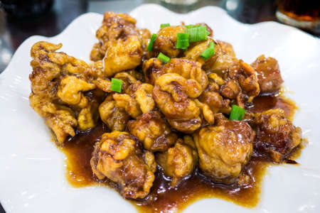 Chinese cuisine - Meat cooked in sweet and sour styleの写真素材