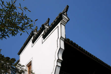 Close up to an ancient architectural style wallの写真素材