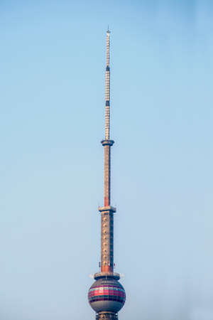 Top of the Oriental Pearl radio and TV antennasのeditorial素材