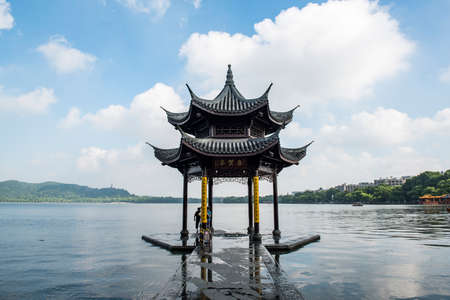 Hangzhou Jixian Pavilion West Lakeのeditorial素材