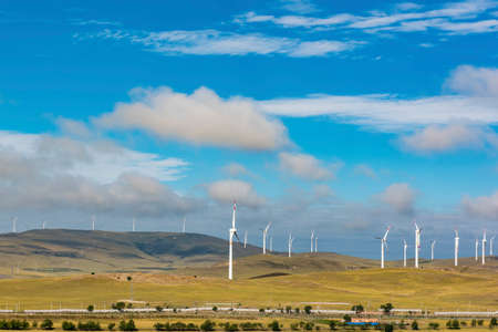 Wind power generation in Inner Mongoliaの写真素材