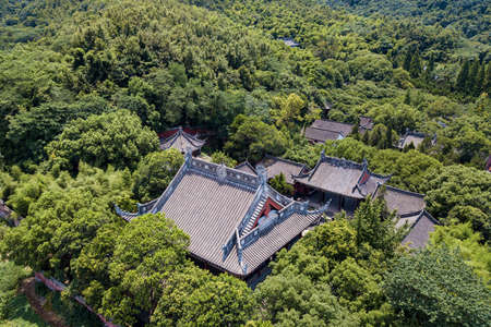 Aerial photography of Shaoxing Yu Templeの写真素材