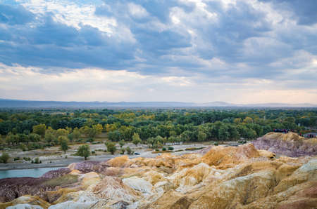 Colorful beach in Xinjiangの写真素材