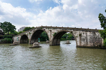 Gongyi Bridge, Hangzhou, Zhejiang, Chinaの写真素材