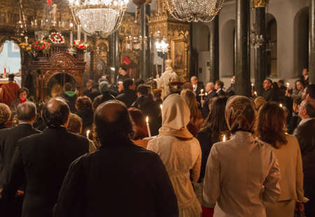 Orthodox Easter ceremony in Aya Dimitri Church in Istanbul, Turkey