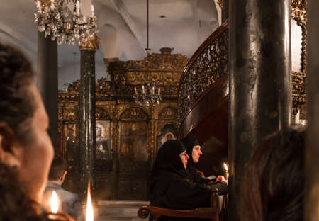 Orthodox Easter ceremony in Aya Dimitri Church in Istanbul, Turkeyのeditorial素材