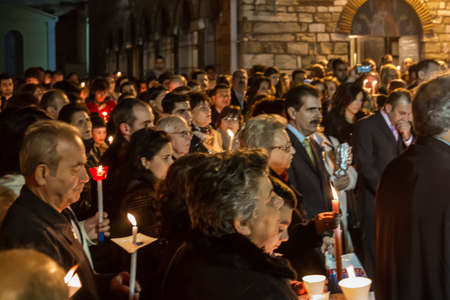 Orthodox Easter ceremony in Aya Dimitri Church in Istanbul, Turkey