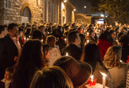 Orthodox Easter ceremony in Aya Dimitri Church in Istanbul, Turkey