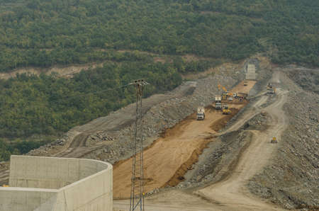 Dam construction operation near Samsun city, Turkey