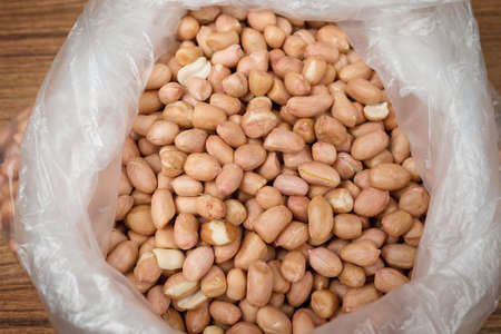 Extreme close-up image of peanuts, backgroundの写真素材