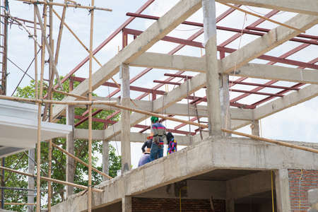 Construction of new home buildingの写真素材