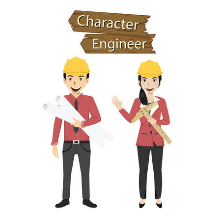 Engineer character set vector illustration.のイラスト素材