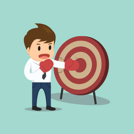 Businessman hitting the target vector illustration.のイラスト素材