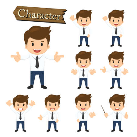 Businessman character set vector illustration.のイラスト素材
