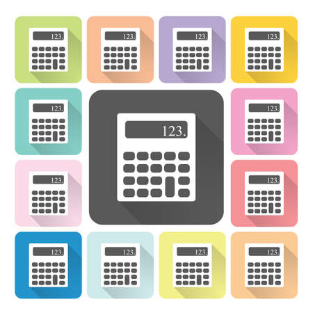 Calculator Icon color set vector illustration.のイラスト素材