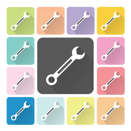 Wrench Icon color set vector illustration.のイラスト素材