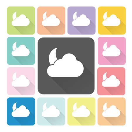 Weather Icon color set illustration.のイラスト素材