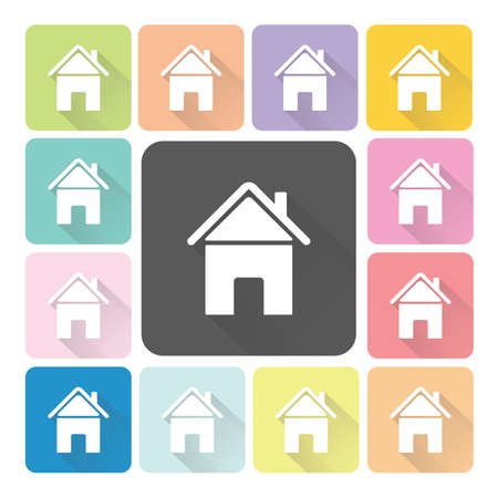Home Icon color set illustration.のイラスト素材