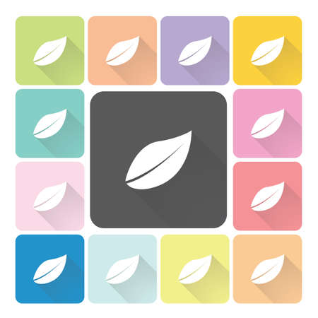 Leaf Icon color set illustration.のイラスト素材
